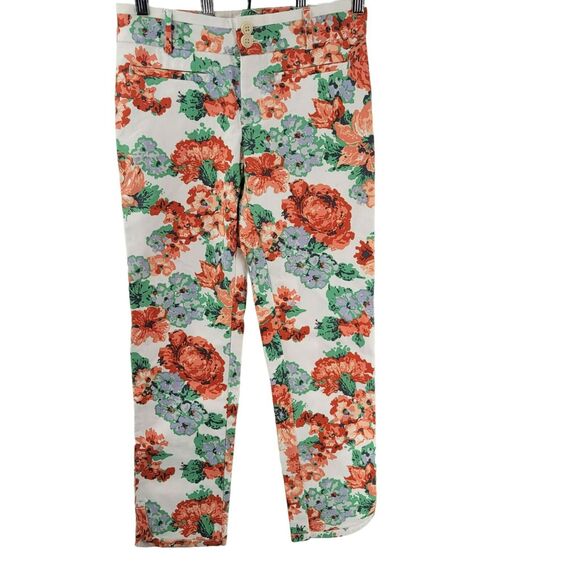 Anthropologie Floral Pants Women’s Size 6 Boho Casual Chic Resort Preppy - Picture 8 of 8